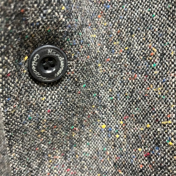 Magee Handwoven Doegal Tweed Wool Sports Coat Jacket Black - Picture 5 of 7